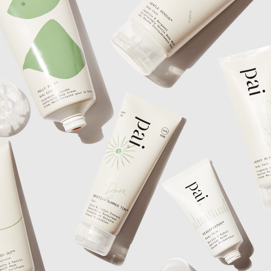 SPF, Hand and Body Creams, Shower Gel,  Face Masks, Exfoliator, Eye Gel, Mini Cleanser and Balm